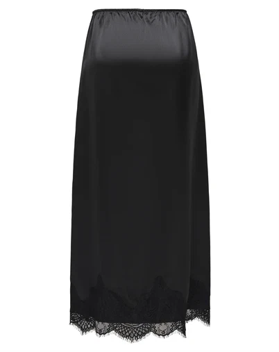 Only - ONLBella Satin Lace Nederdel - Black